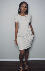“Girl talk” Dress (Oatmeal)