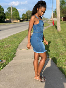 "So Denim" Overall Dress