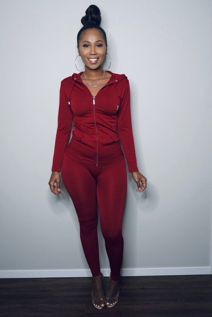 “Let’s Workout” Set (burgundy)