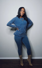 Load image into Gallery viewer, “Still Cute” Set (long-sleeve/ acid blue)
