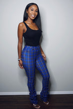 Load image into Gallery viewer, “Plaid You” Ruched Pants (Royal Blue)
