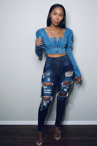 “Fine Denim” Top
