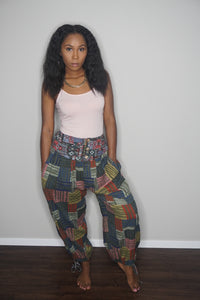 “Patchwork” Harem Pants (Olive)