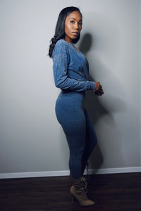 “Still Cute” Set (long-sleeve/ acid blue)