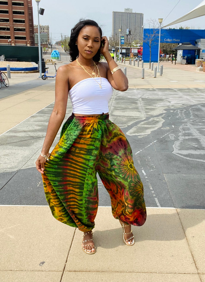 Jasmine tie-dye pants (olive mix)