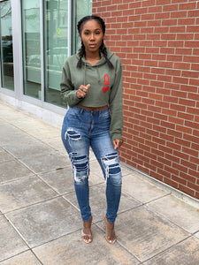 Queen of hearts (olive)